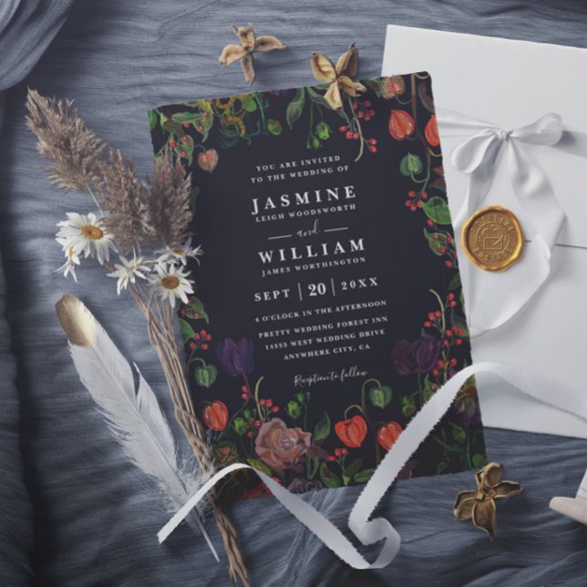 Invitación Boda moderna elegante rústica floral jardín boho (Subido por el creador)