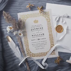 Invitación Boda moderna elegante vintage con relieve ornament