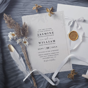 Invitación Boda moderna elegante vintage con relieve ornament