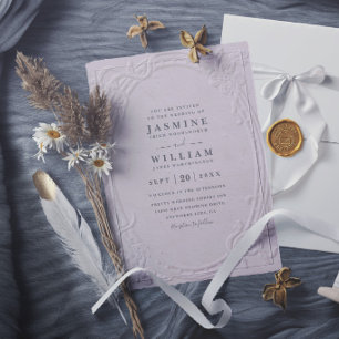 Invitación Boda moderna elegante vintage con relieve ornament
