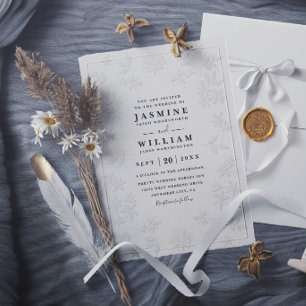 Invitación Boda moderna elegante vintage con relieve ornament