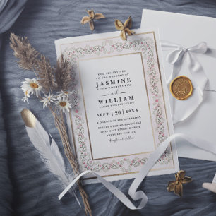 Invitación Boda moderna elegante y chic de jardín floral vint