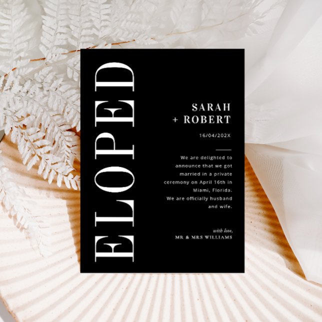 Invitación boda moderna en blanco y negro (Subido por el creador)