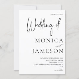 Invitación Boda Moderna en Blanco y Negro 3