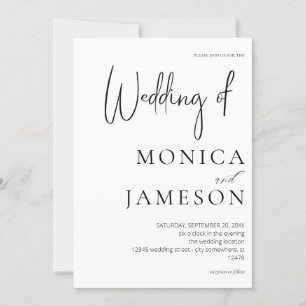 Invitación Boda Moderna en Blanco y Negro 3