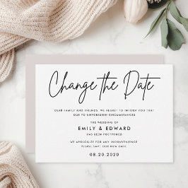 Invitación Boda moderna en blanco y negro cambiar la fecha
