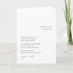 Invitación Boda moderna en código QR blanco y negro limpio