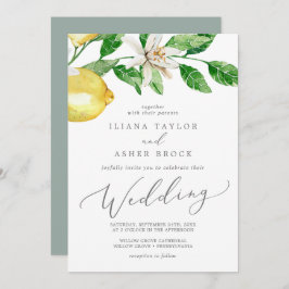 Invitación Boda moderna en el jardín de limón