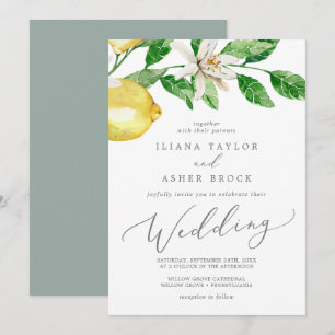 Invitación Boda moderna en el jardín de limón