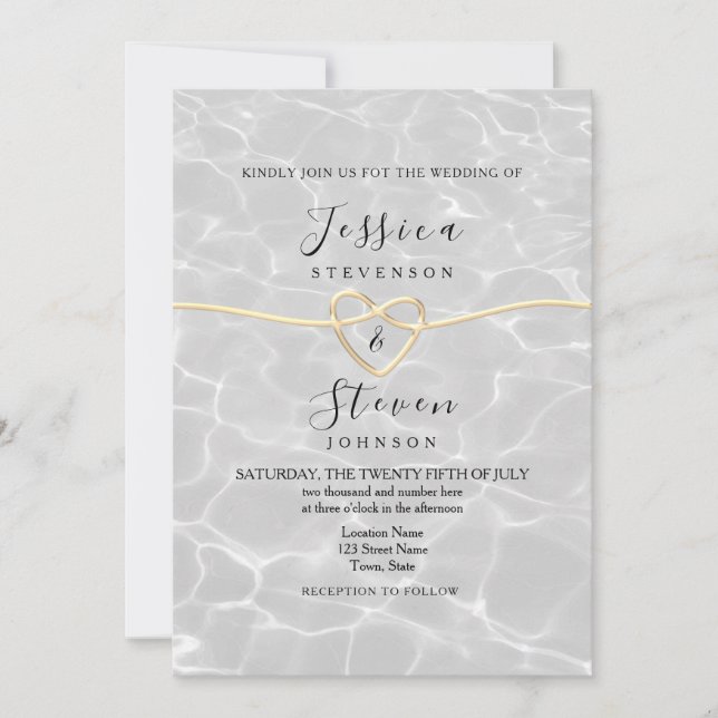 Invitación Boda Moderna en la Playa (Anverso)
