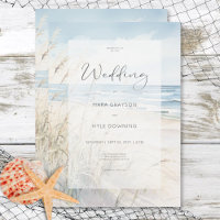 Boda moderna en la playa con acuarela