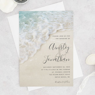 Invitación Boda moderna en la playa de verano costera