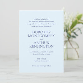 Invitación Boda moderna en polvo azul elegante