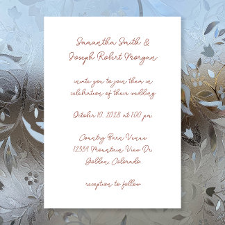 Invitación Boda Moderna en Terracota y Blanco con Letra de Es