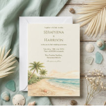 Boda moderna en un destino de playa con acuarela