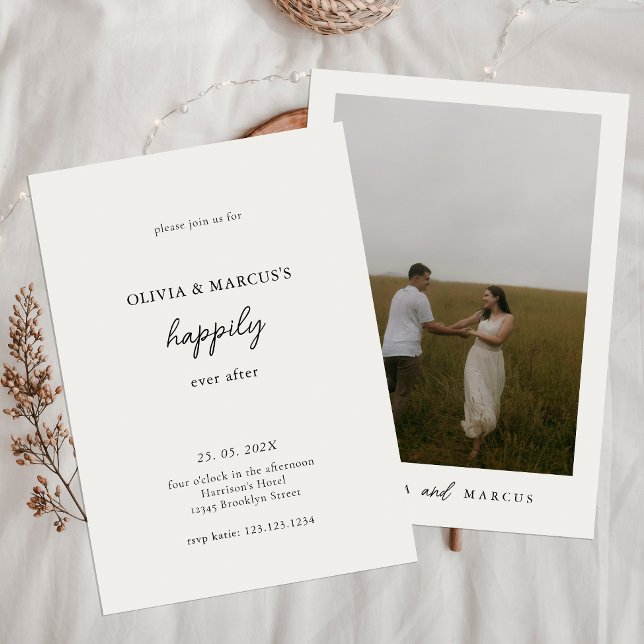 Invitación Boda Moderna Feliz Para Siempre (Subido por el creador)