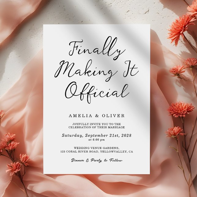 Invitación Boda Moderna Finalmente Haciendo Oficial (Subido por el creador)