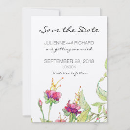 Invitación Boda moderna floral bohemio, guarde la fecha