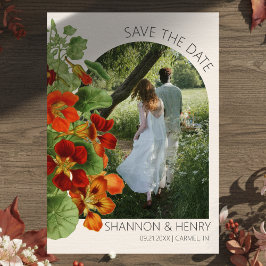 Invitación Boda moderna floral de otoño rústica, guárdala fec