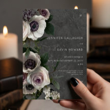 Boda moderna floral elegante gris carbón