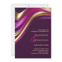 Boda Moderna - Fucsia Púrpura y Oro-