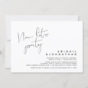 Invitación Boda moderna fuga, Ahora vamos a festejar