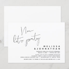 Invitación Boda moderna fuga, ahora vamos a festejar