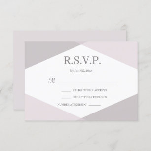 Invitación Boda moderna geométrica blanca rosada RSVP
