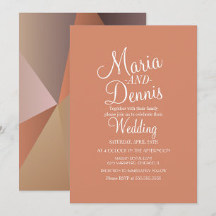 Invitación Boda Moderna Geométrica Colorida Otoño Neutral