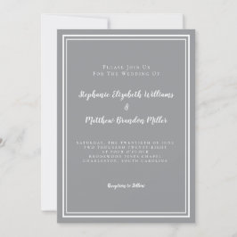 Invitación Boda moderna gris definitivo minimalista simple