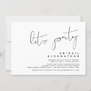 Invitación Boda Moderna Huir, Vamos a la Fiesta