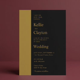 Invitación Boda moderna minimalista barra de oro