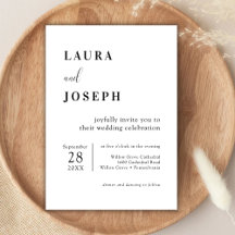 Boda Moderna Minimalista Blanca Personalizada