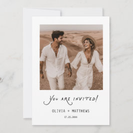 Invitación Boda moderna minimalista con foto