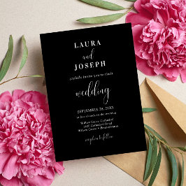 Invitación Boda moderna minimalista en blanco y negro