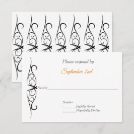 Invitación Boda moderna minimalista en negro y blanco RSVP