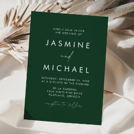 Invitación Boda moderna minimalista en verde