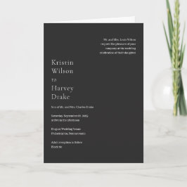 Invitación Boda moderna negra elegante