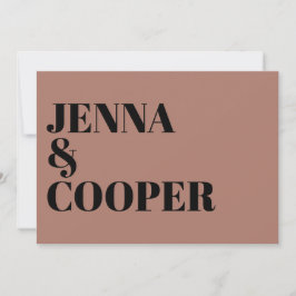 Invitación Boda Moderna Retro con Tipo Negrita y Rosa del Des