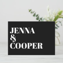 Boda Moderna Retro con Tipografía Negrita en Blanc