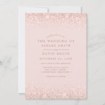 Boda moderna rosa oro confeti rosa pálido