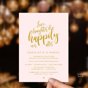 Invitación Boda Moderna Rústica Escritura Felices para Siempr