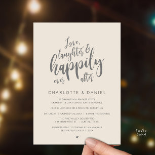 Invitación Boda Moderna Rústica Escritura Felizmente Después