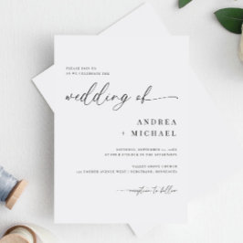 Invitación Boda Moderna Sencilla con Caligrafía Delicada