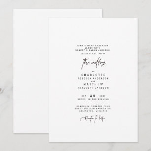 Invitación Boda Moderna Sencilla de Ambos Padres