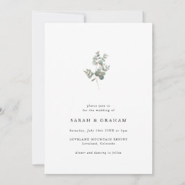Invitación Boda Moderna Simple de Eucalipto