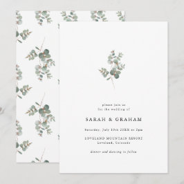 Invitación Boda Moderna Simple de Eucalipto