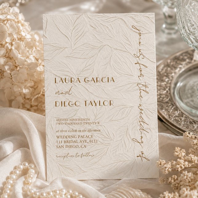 Invitación Boda moderna simple de marfil (Subido por el creador)