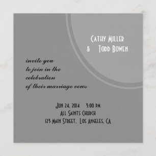 Invitación Boda Moderna Simple Gris