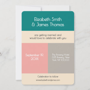 Invitación Boda moderna simple minimal urbana contemporánea